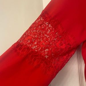 Express red lace peek a boo dress